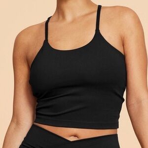 Women's BLOGILATES Black Strappy Cropped Tank Top    M